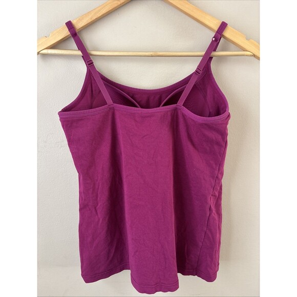 Uniqlo Women’s Medium Magenta Cami Tank Top Built In Bra Adjustable Straps - Picture 2 of 5